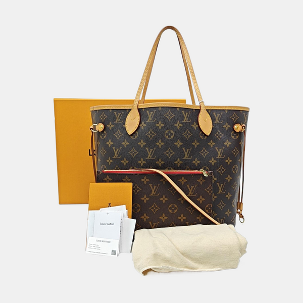 NEVERFULL MM Monogram Coated Canvas Brown