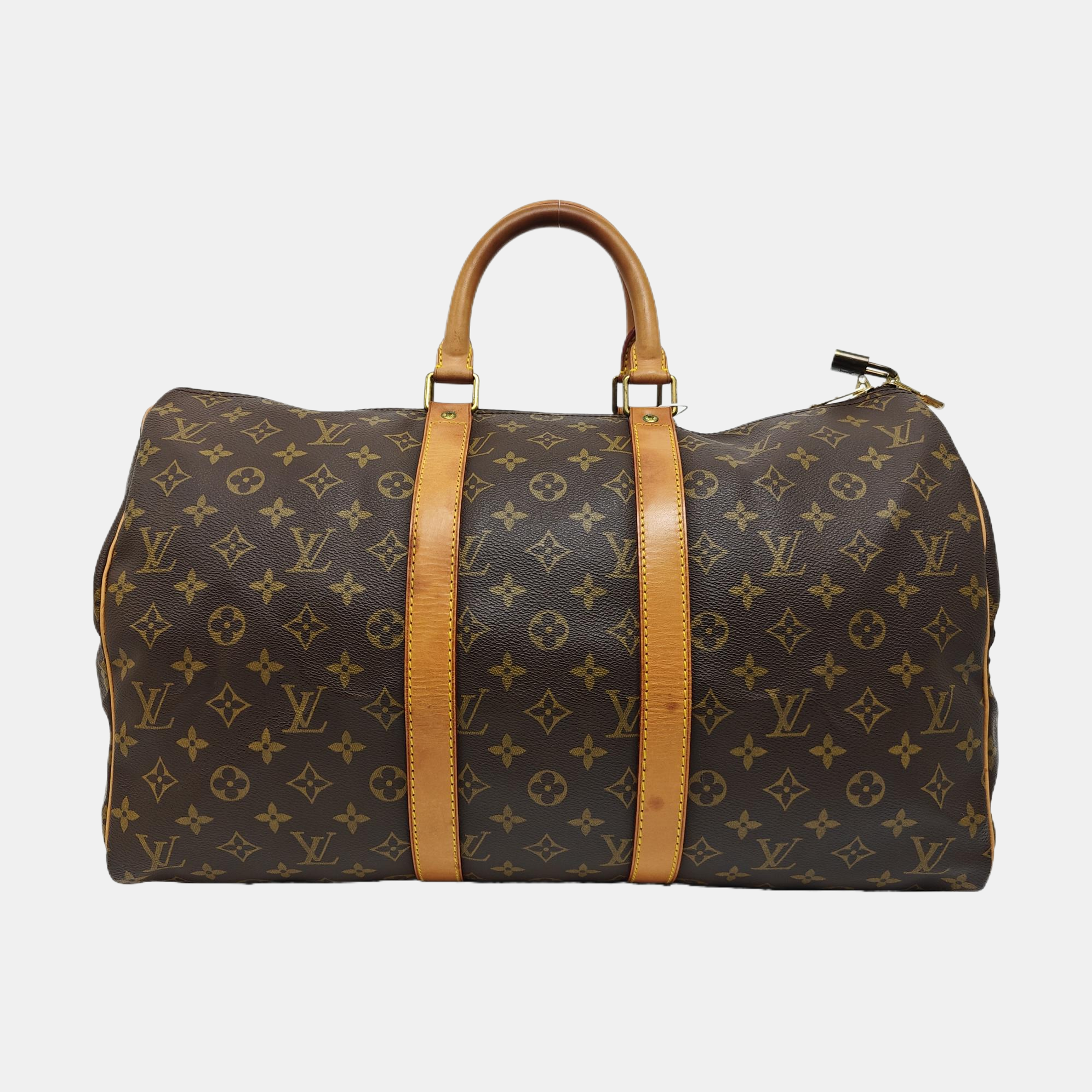 KEEPALL 45 Monogram Coated Canvas Brown