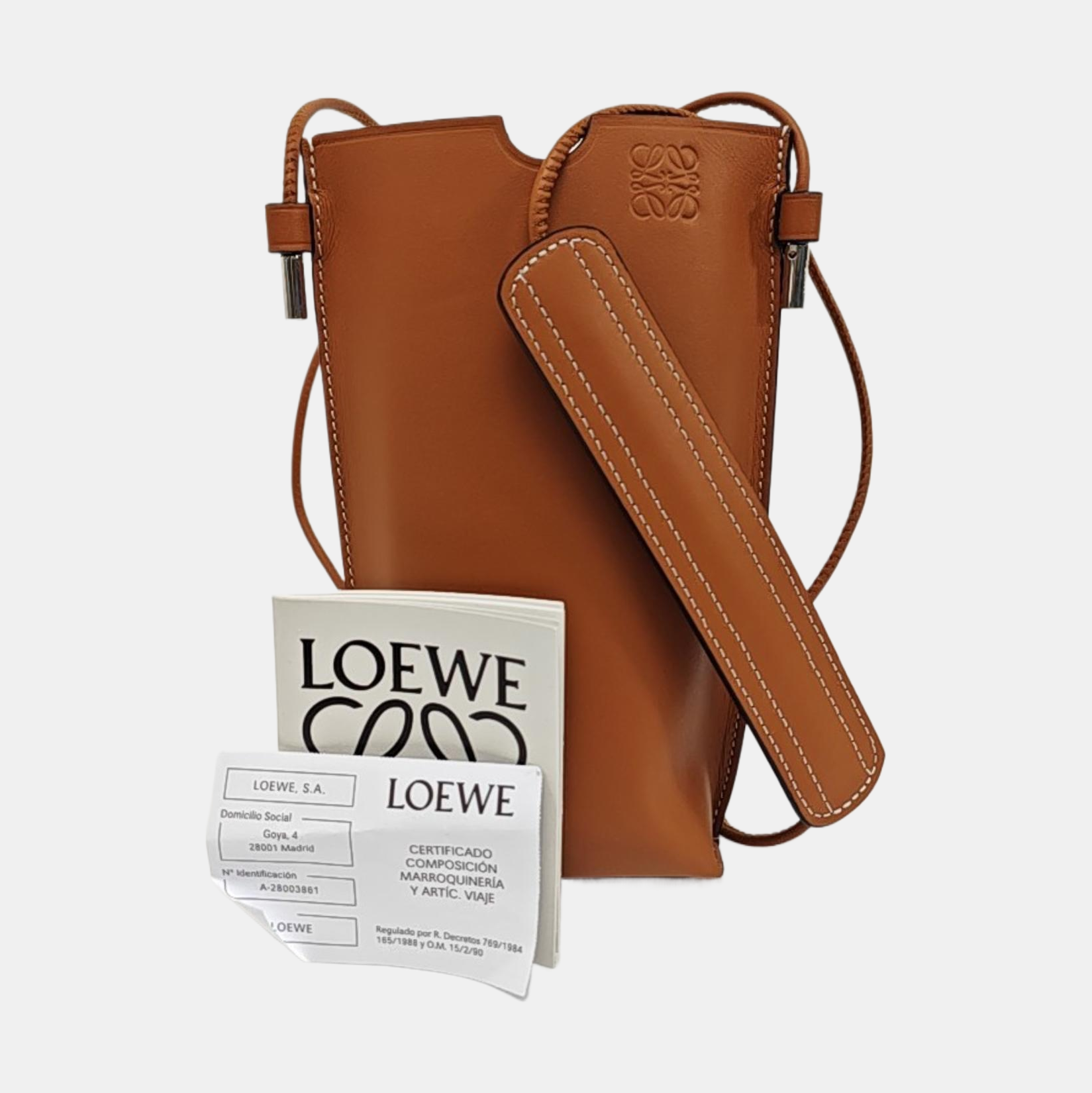 Calfskin Shoulder Bag Brown