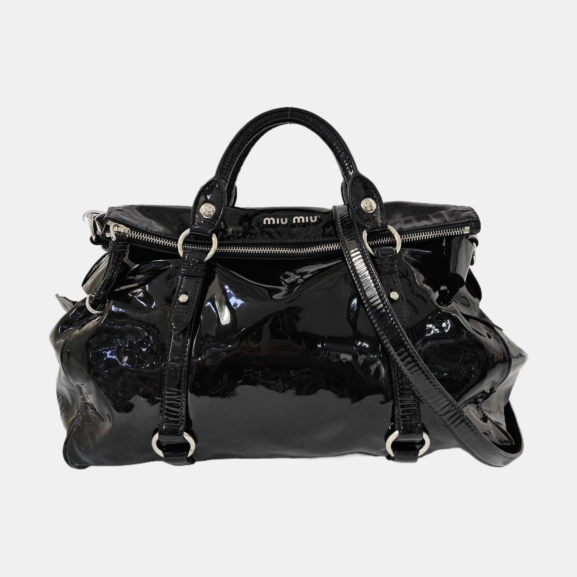 Bow Patent Leather Black