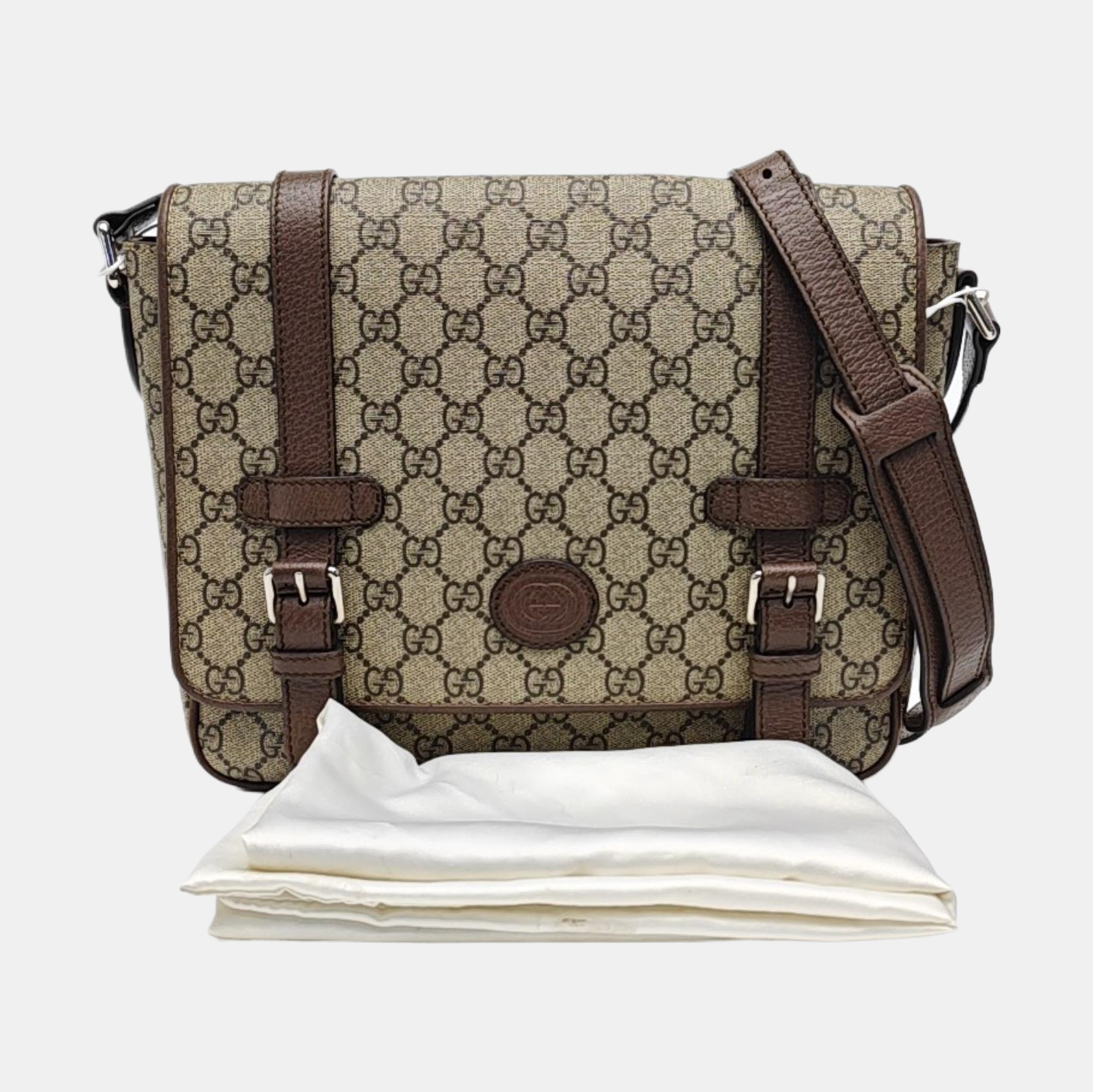 Monogram Coated Canvas Crossbody Bag Brown