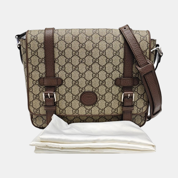 Monogram Coated Canvas Crossbody Bag Brown