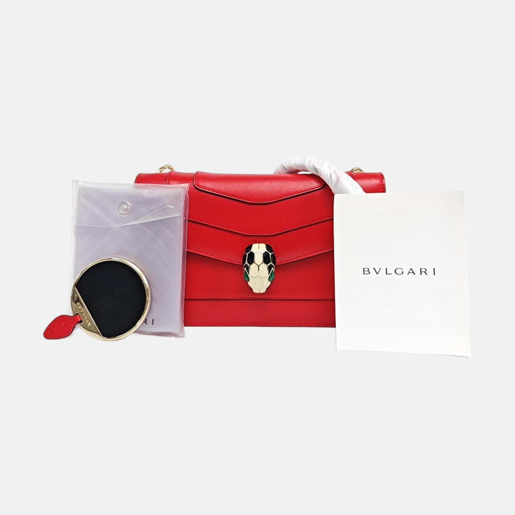 SERPENTI FOREVER Small Calfskin Red