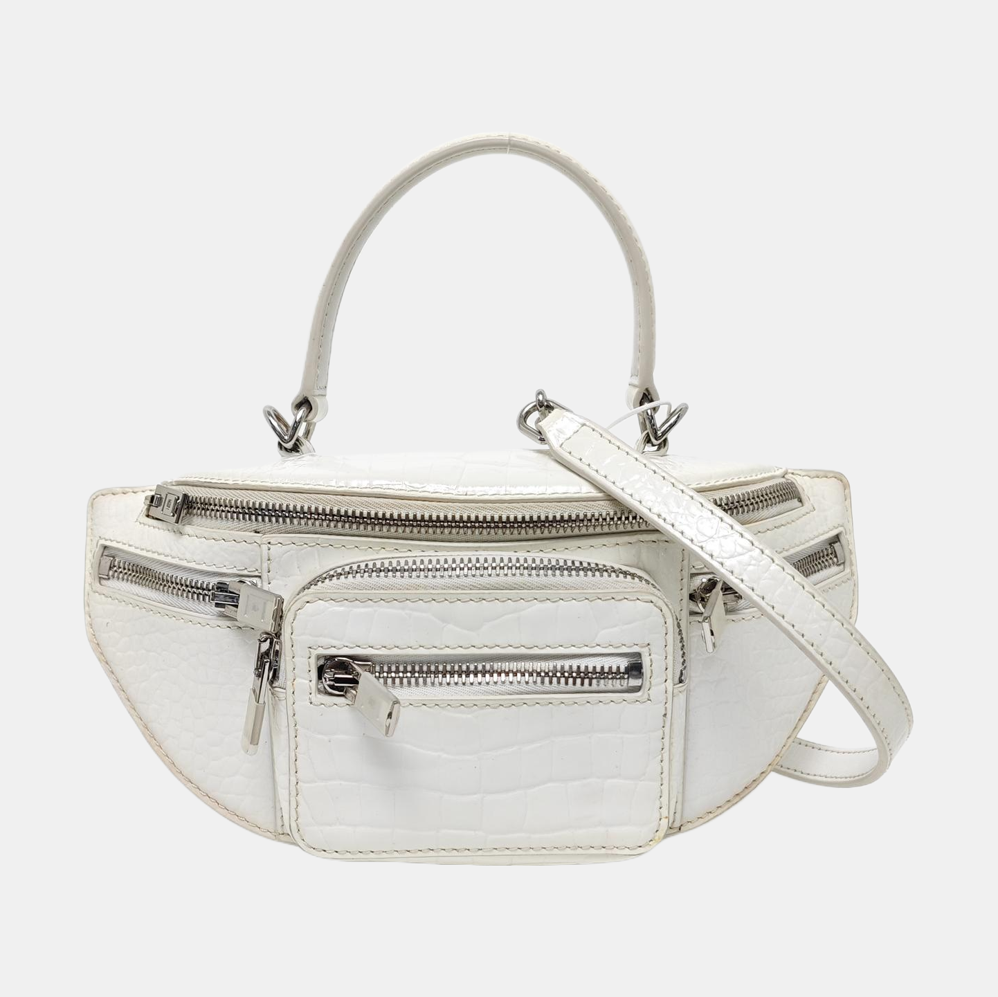 Patent Leather Shoulder Bag White