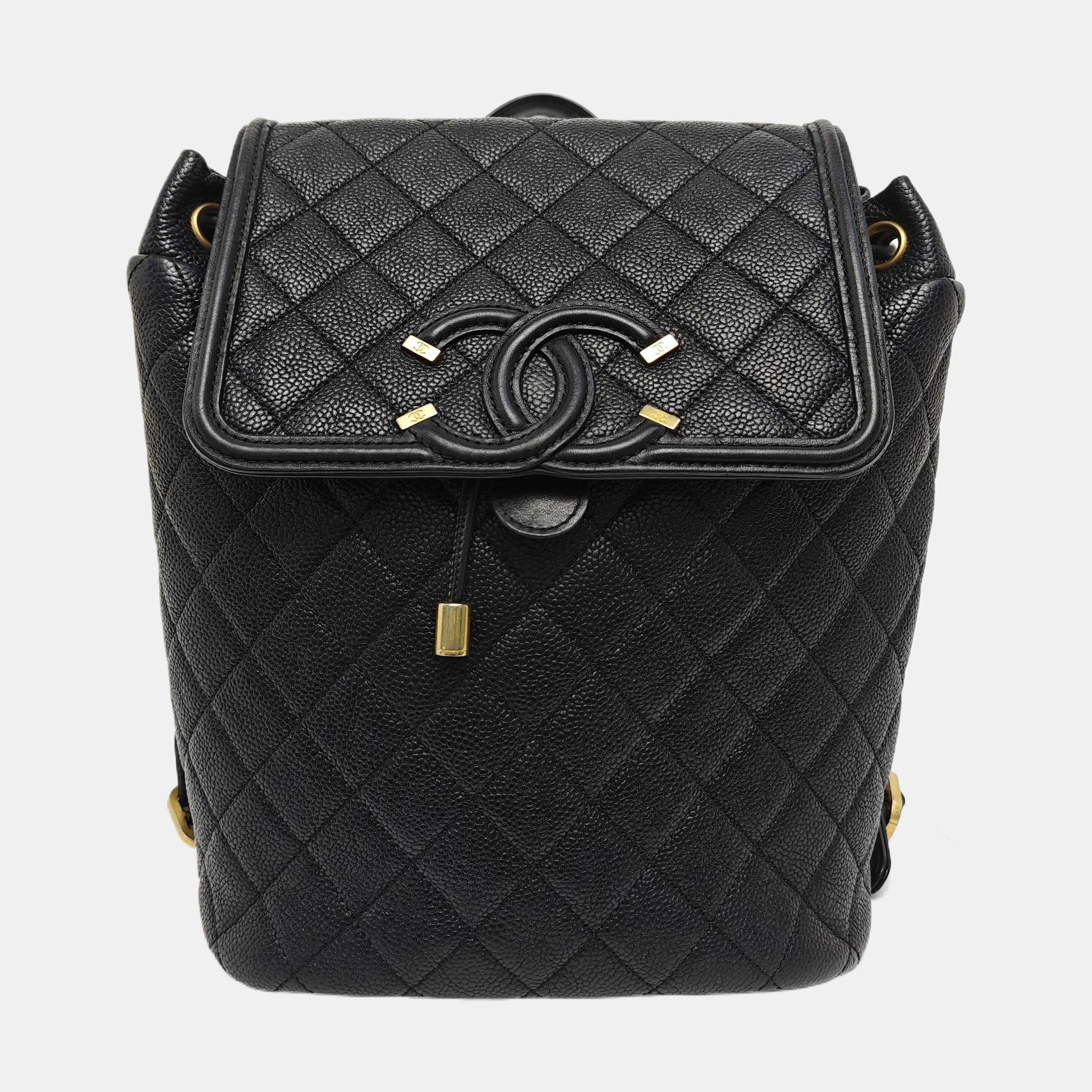 FILIGREE Small Quilted Grained Calfskin Black