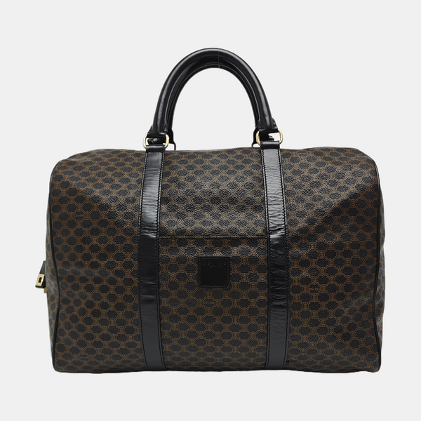 Coated Canvas Top Handle Bag Black