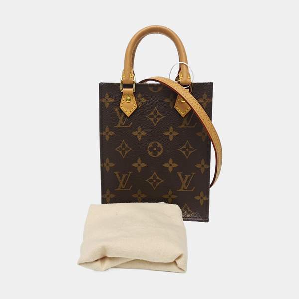 SAC PLAT Mini Monogram Coated Canvas Brown