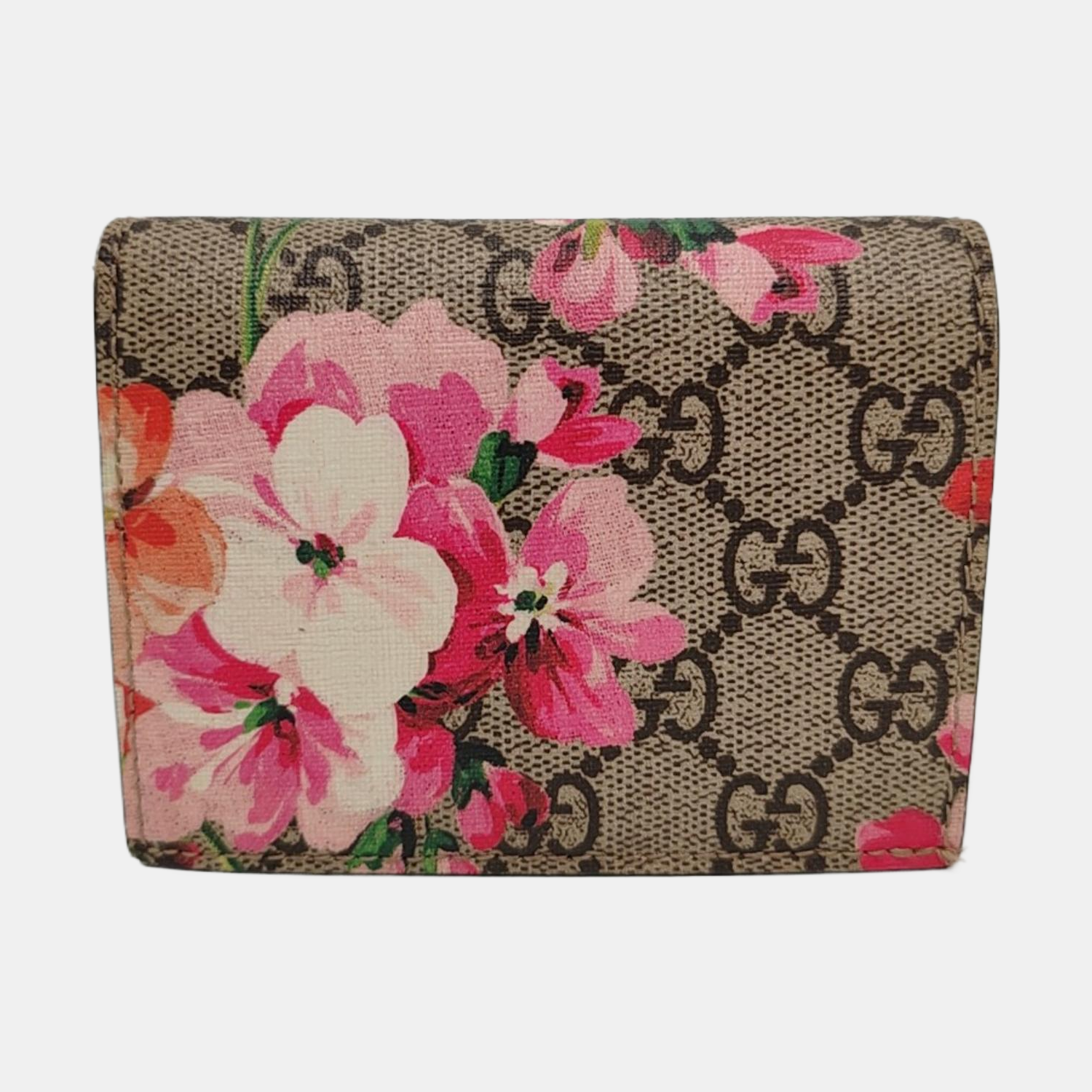 GG Blooms Monogram Coated Canvas Beige Wallet