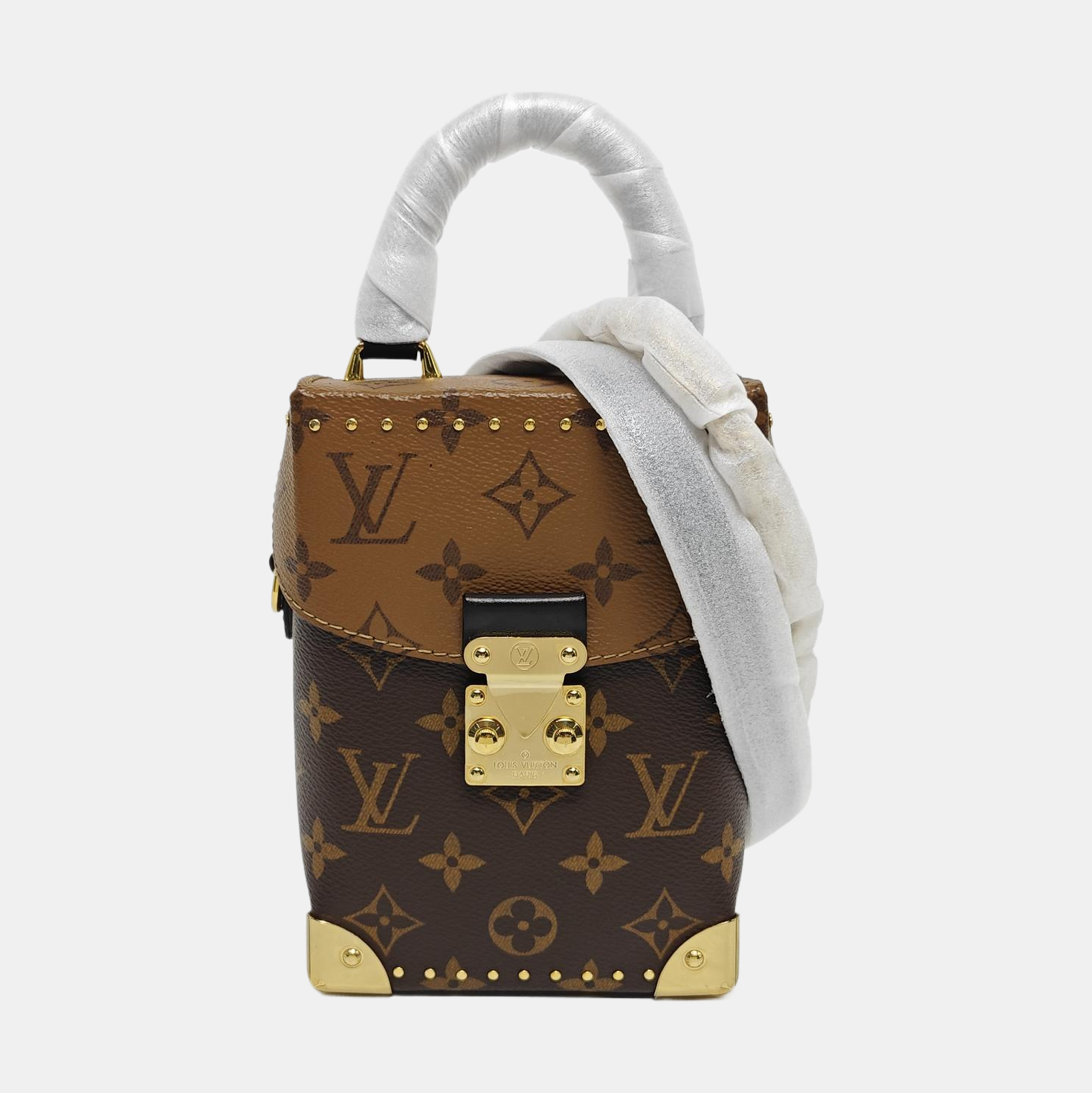 CAMERA BOX Monogram Coated Canvas Brown