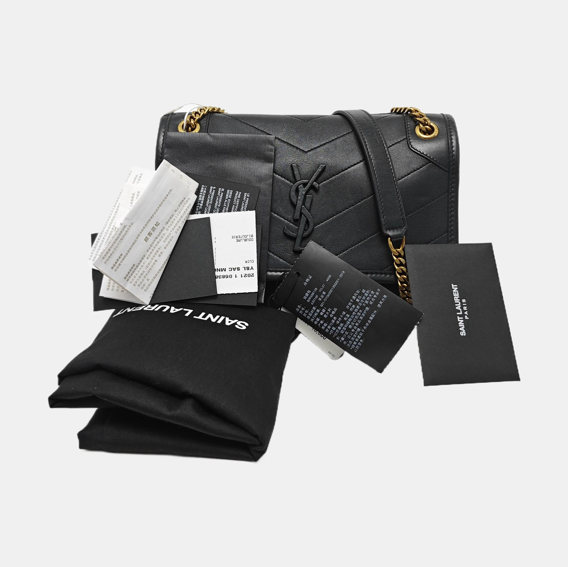 NIKI Small Chevron Lambskin Black