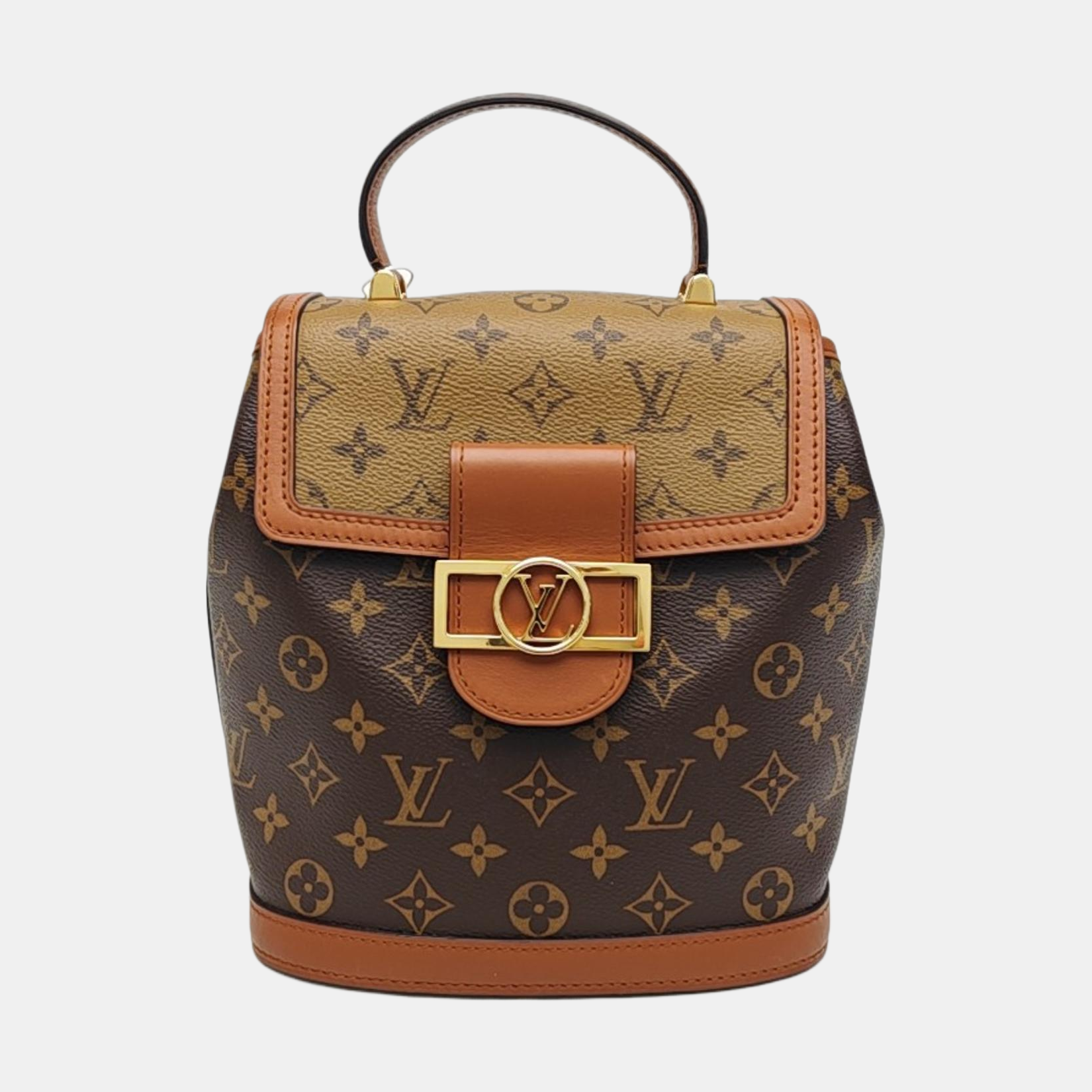 Monogram Coated Canvas Backpack PM Brown