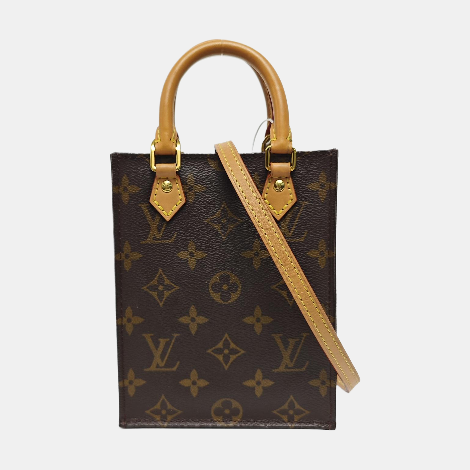 SAC PLAT Mini Monogram Coated Canvas Brown