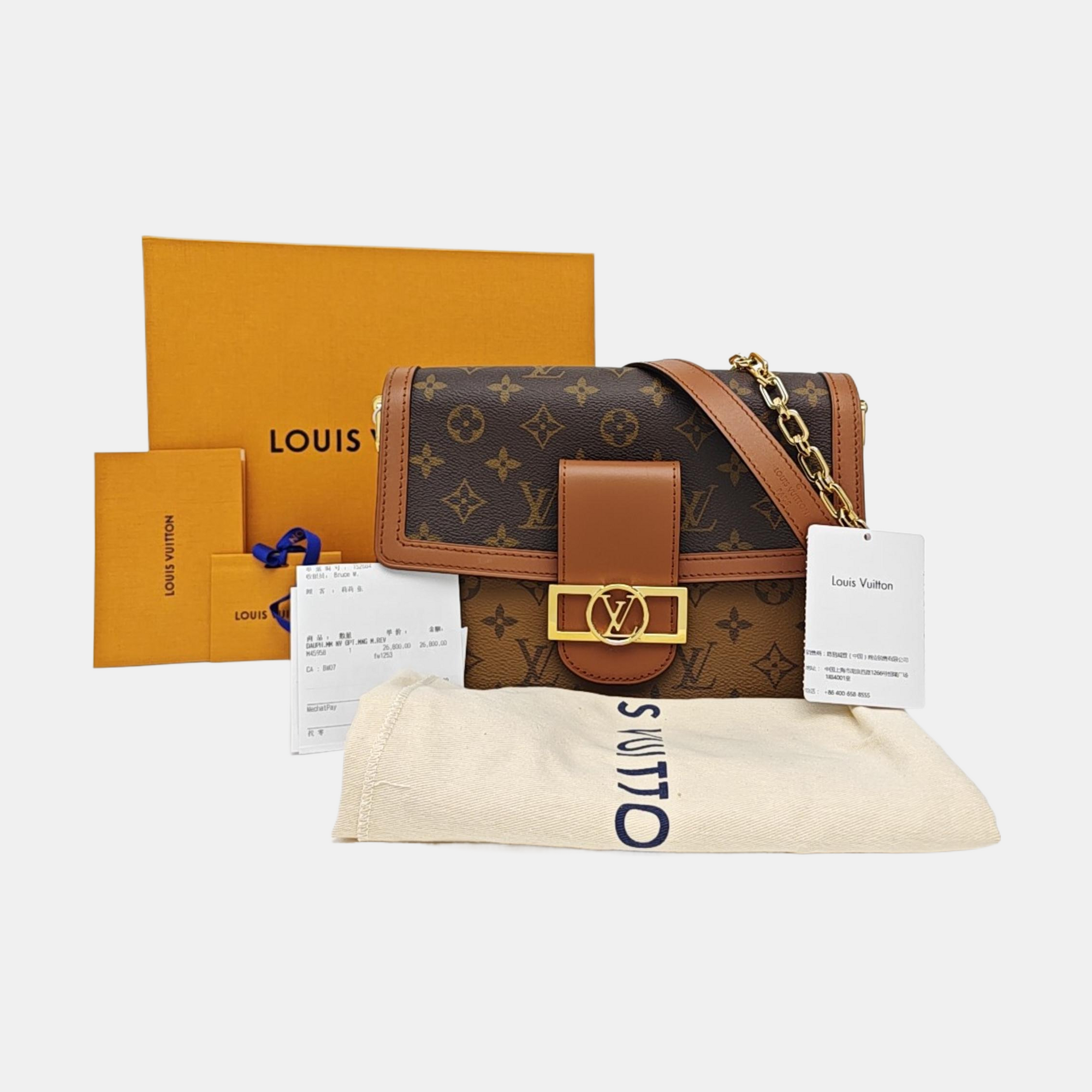DAUPHINE MM Monogram Coated Canvas Brown
