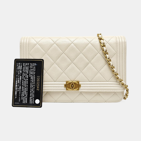 BOY CHANEL Mini Quilted Calfskin Beige