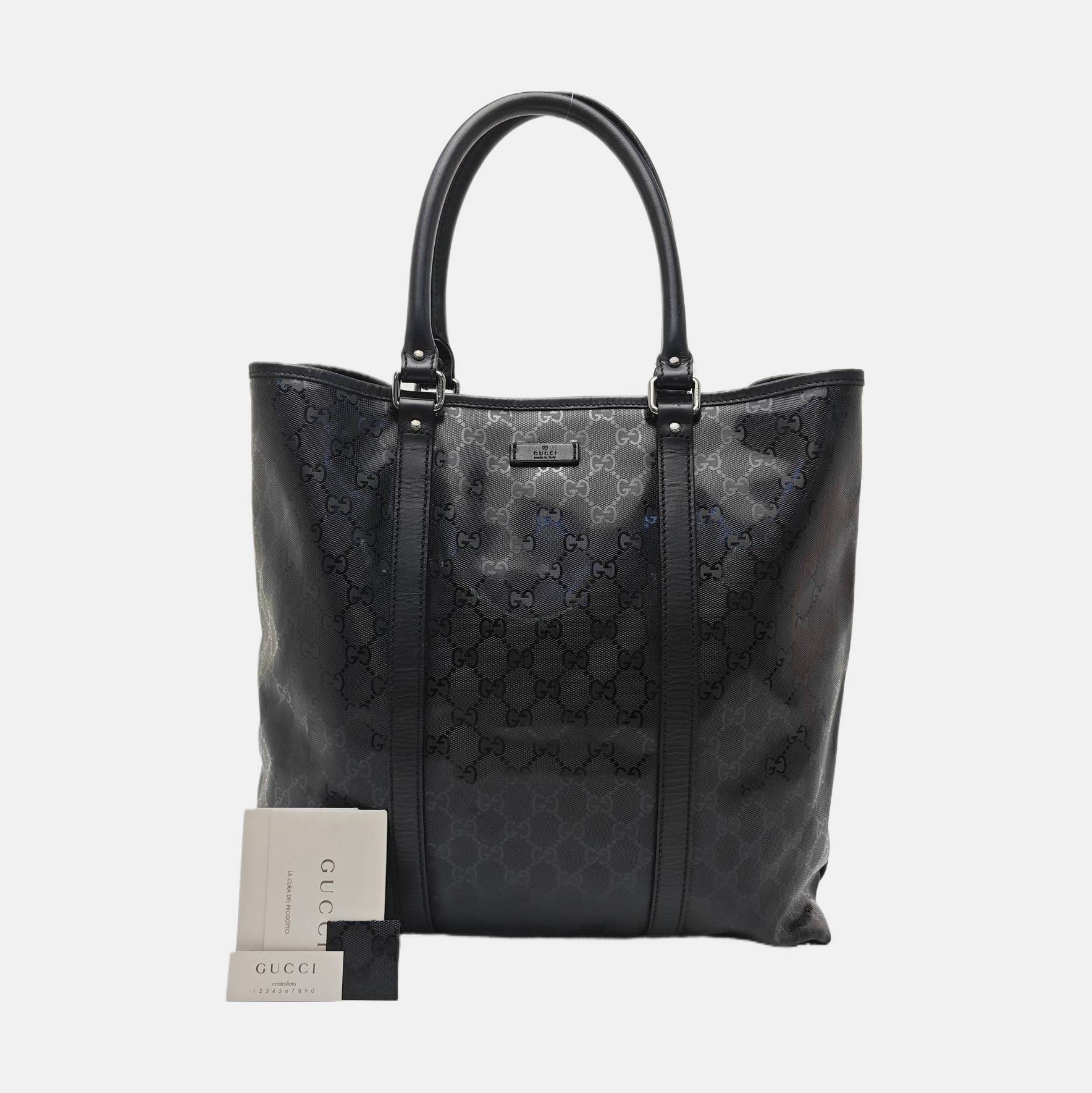 Monogram Coated Canvas Tote Bag Black