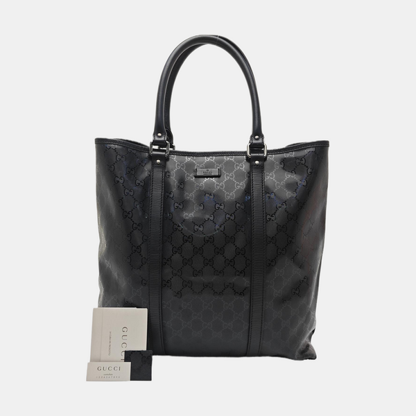 Monogram Coated Canvas Tote Bag Black