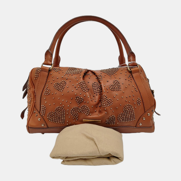 Calfskin Top Handle Bag Brown