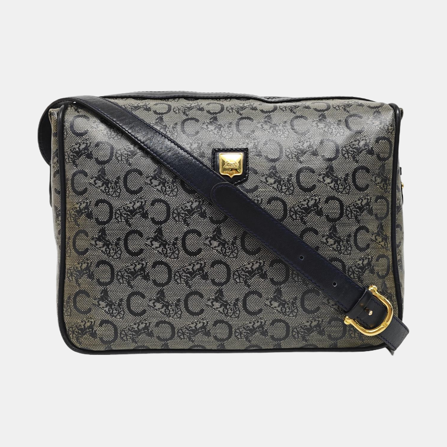 Coated Canvas Shoulder Bag Blue