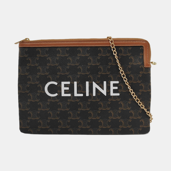 Authenticated pre-owned  TRIOMPHE Small Coated Canvas Brown - Clutch at Looply