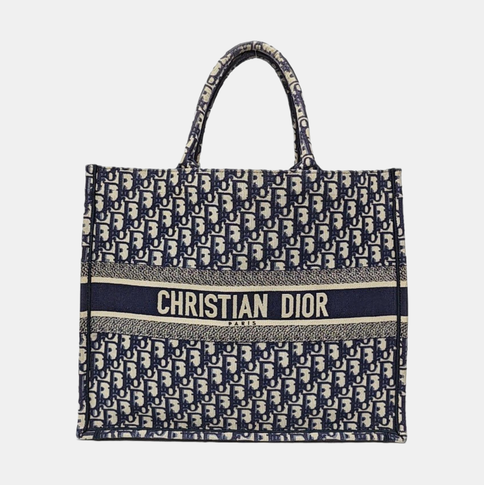 Book Tote Large Oblique Canvas Beige