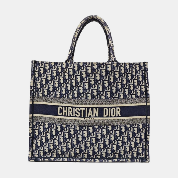 Book Tote Large Oblique Canvas Beige
