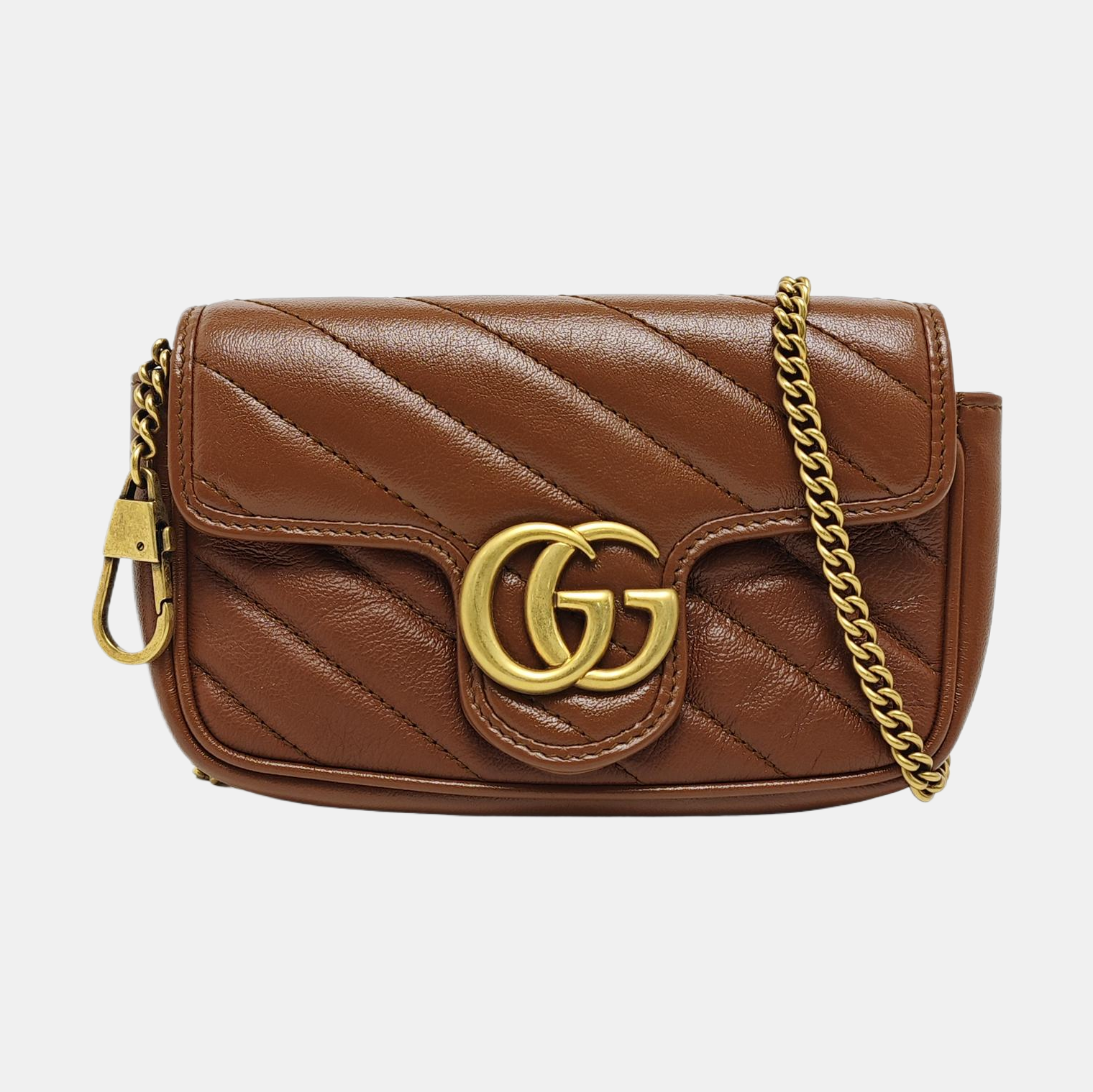 GG Marmont Mini Quilted Calfskin Brown