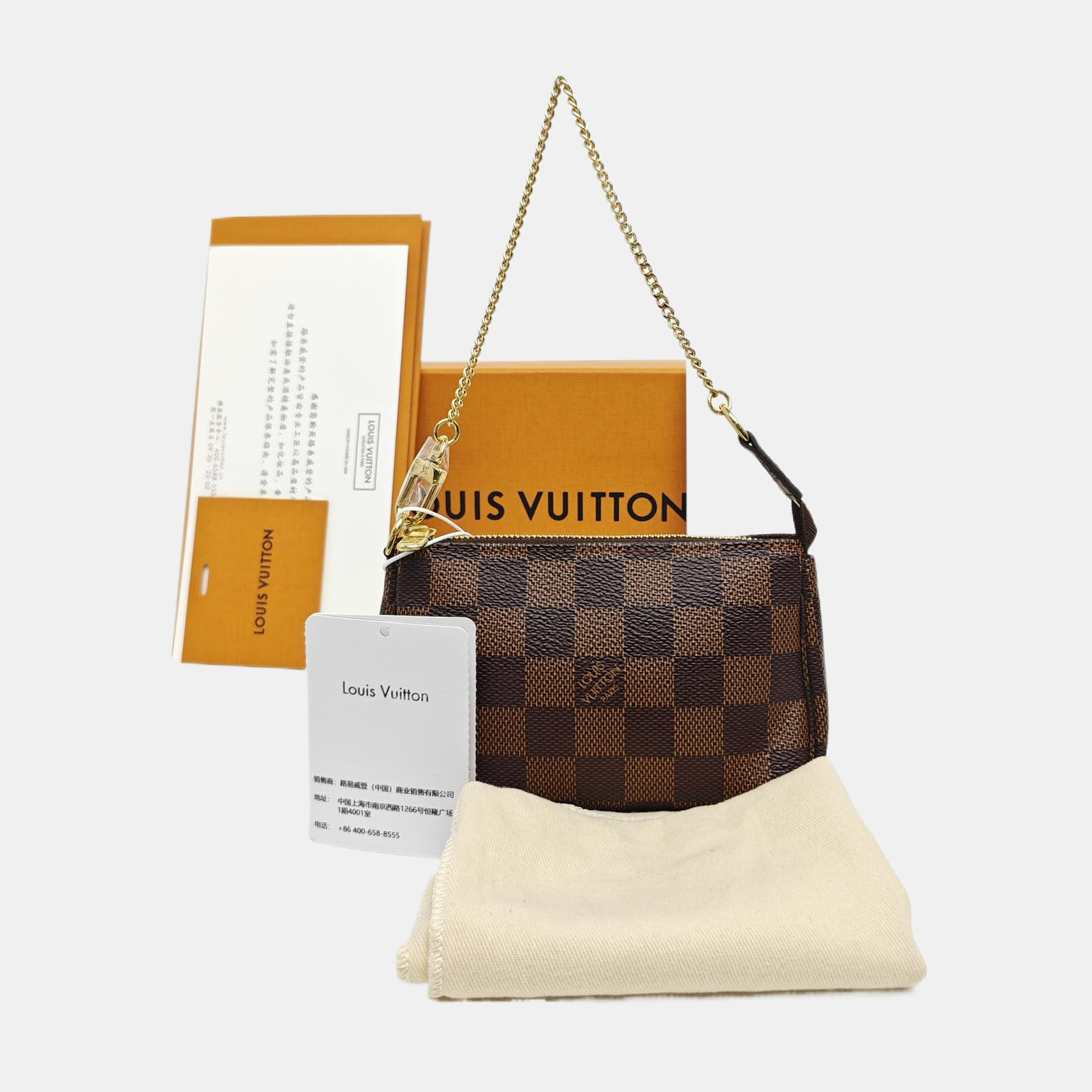ACCESSOIRES Mini Damier Ebene Coated Canvas Brown