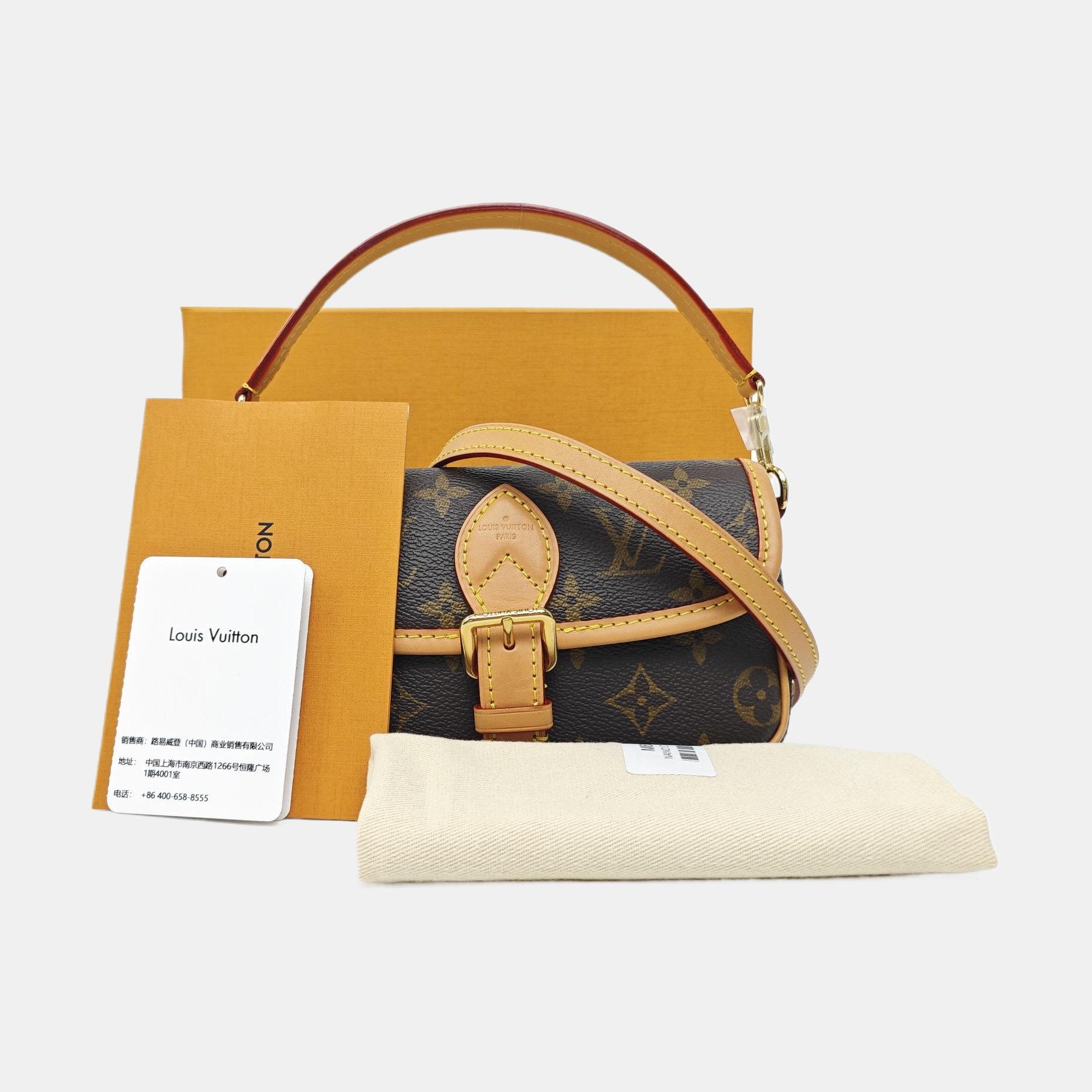 DIANE Nano Monogram Coated Canvas Brown
