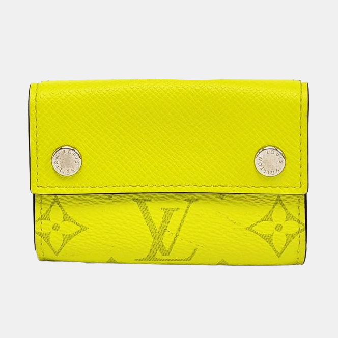 DISCOVERY Monogram Coated Canvas Yellow Card Holder