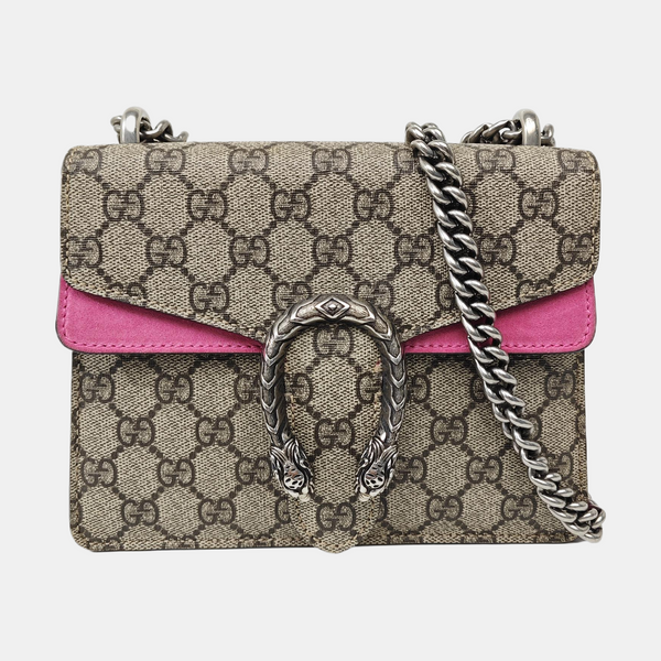 Dionysus Mini Monogram Coated Canvas Beige