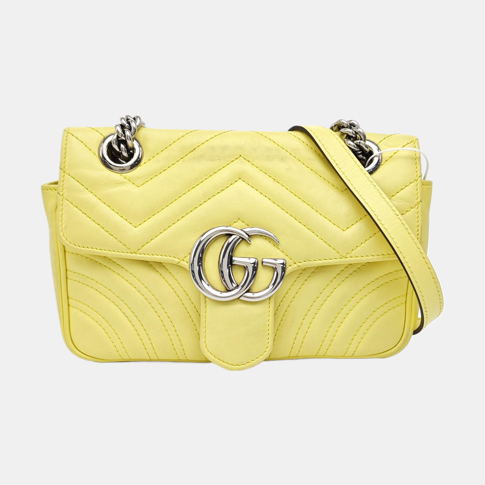 GG Marmont Small Quilted Calfskin Yellow