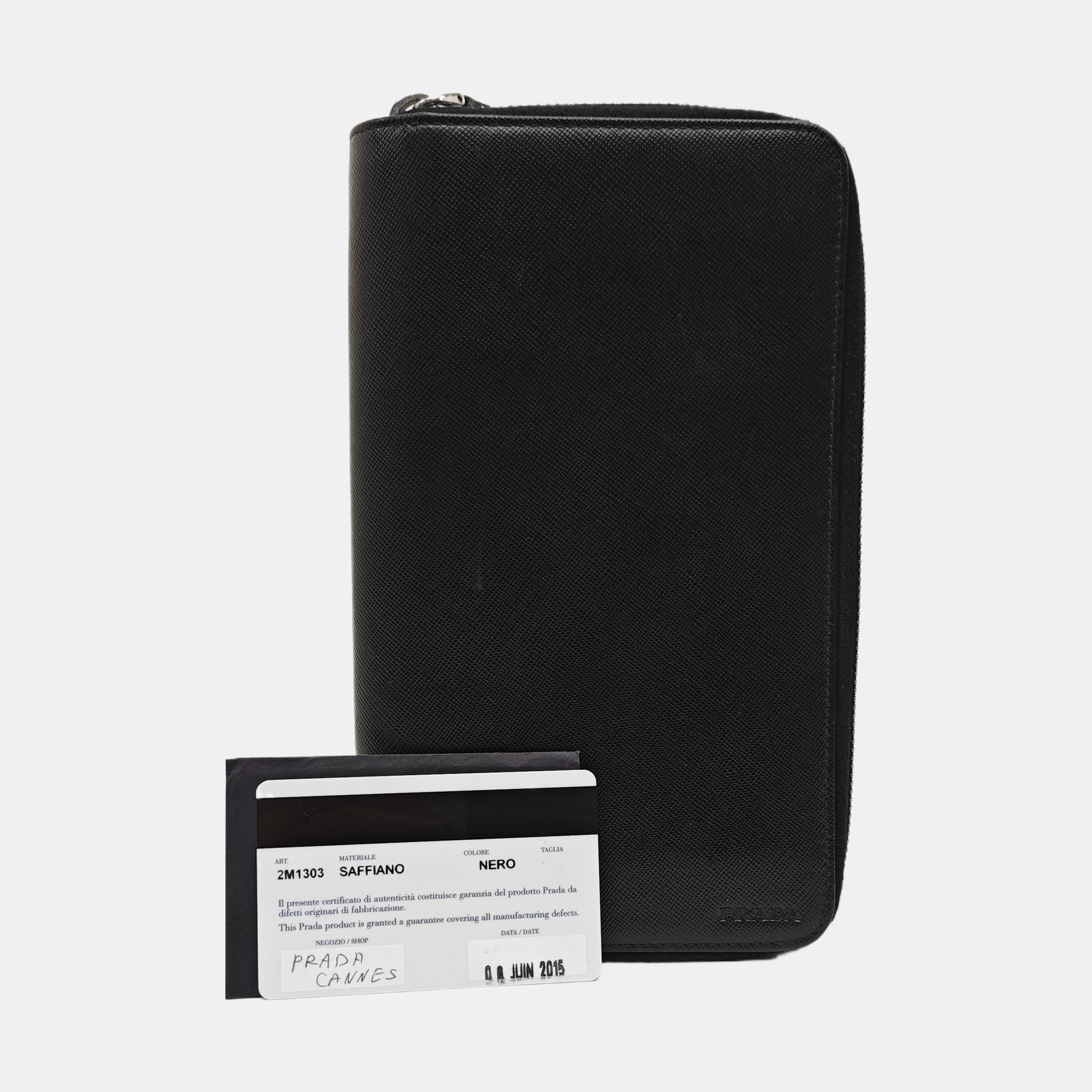 Saffiano Calfskin Clutch Black