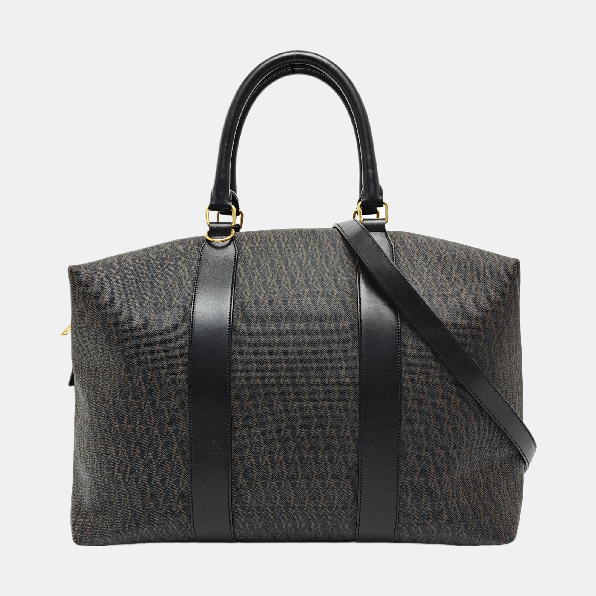 Coated Canvas Shoulder Bag Black
