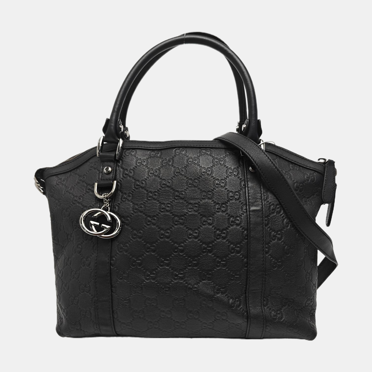 Monogram Calfskin Tote Bag Black