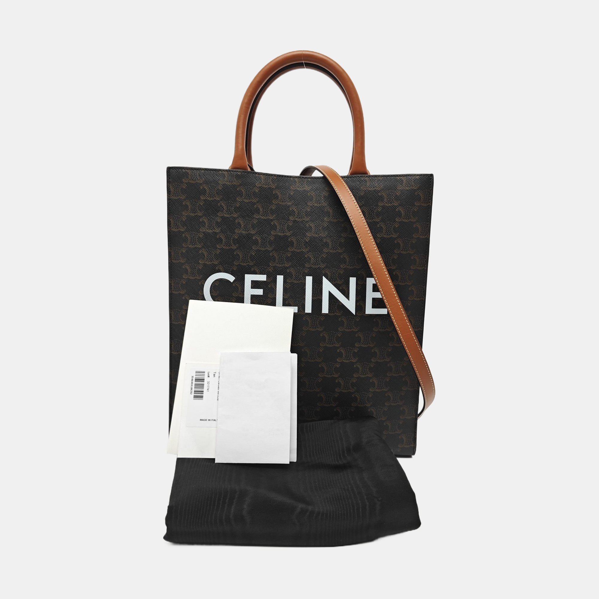 CABAS CELINE Small Coated Canvas Brown