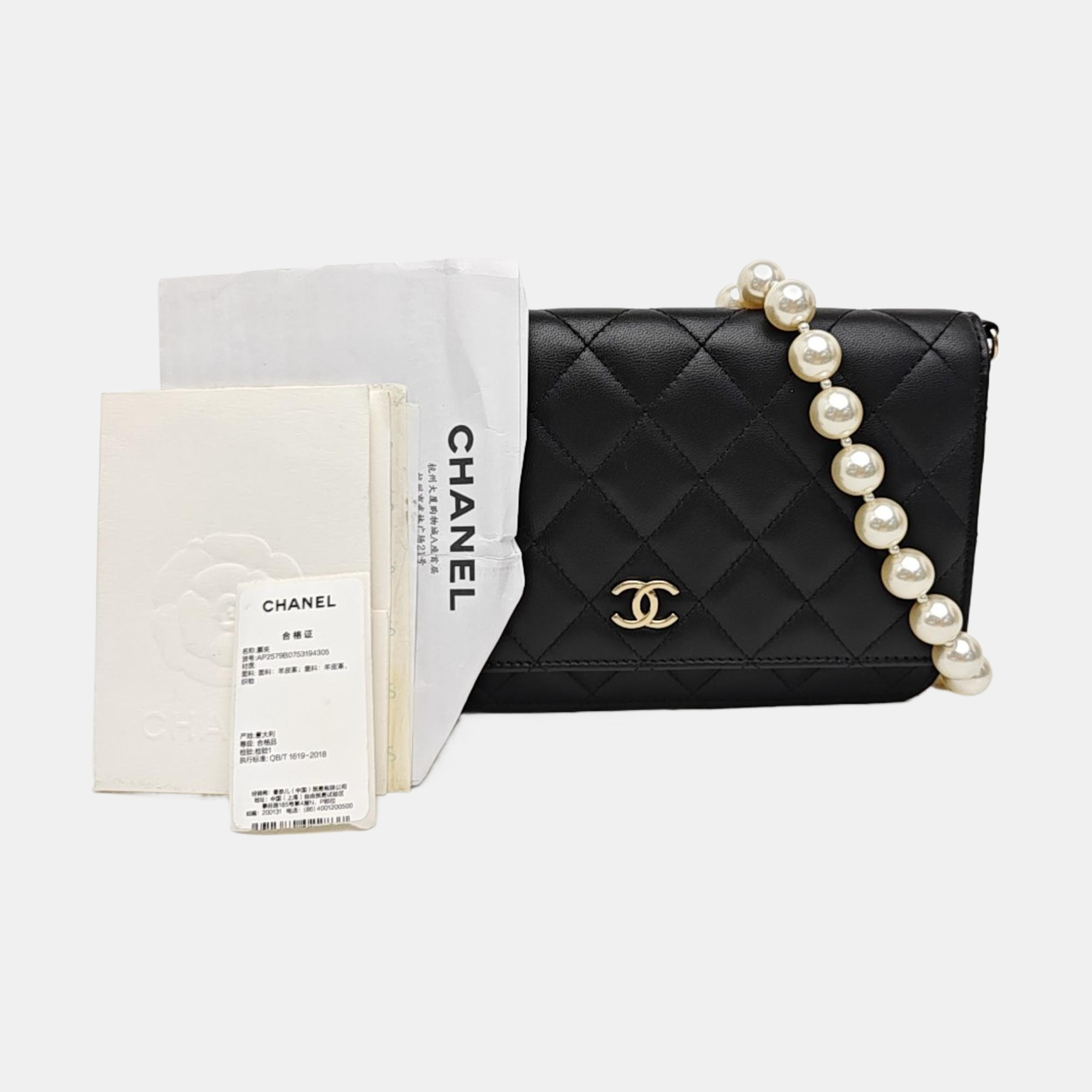 WOC Quilted Lambskin Black