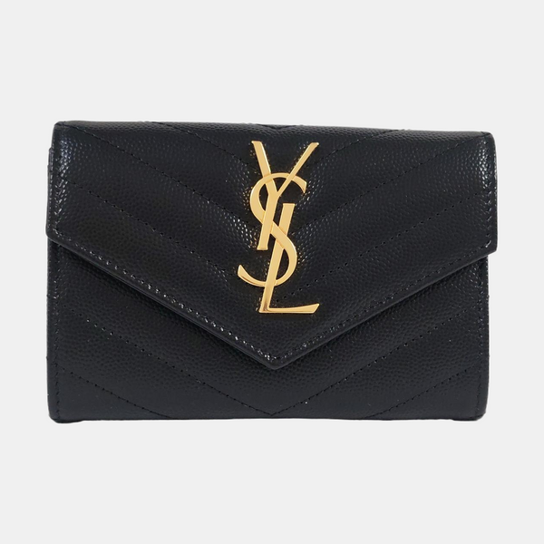 MONOGRAM Small Chevron Calfskin Black Wallet