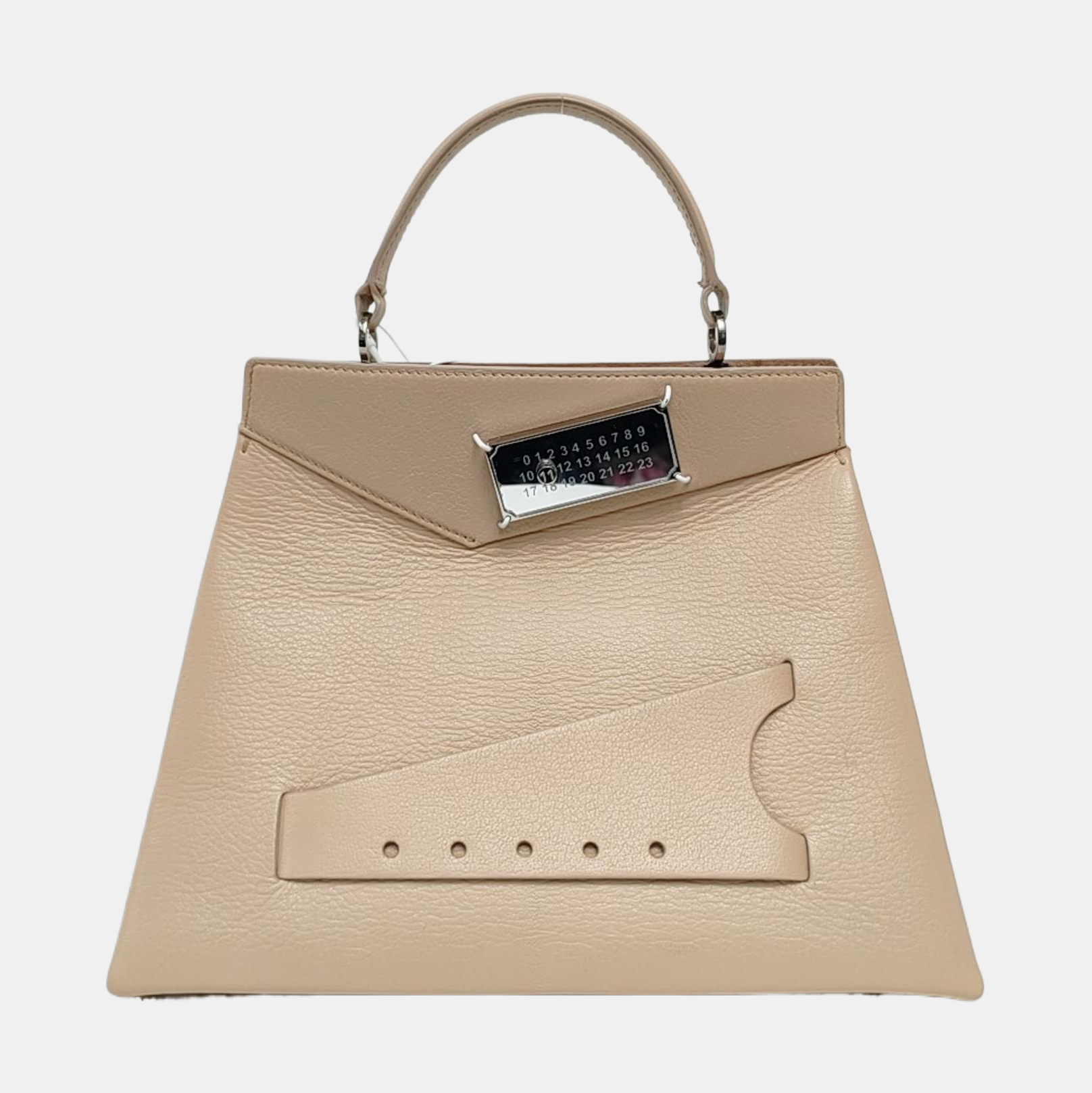 Calfskin Top Handle Bag Beige