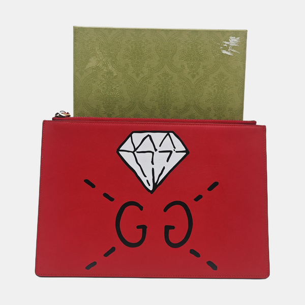 Calfskin Clutch Red