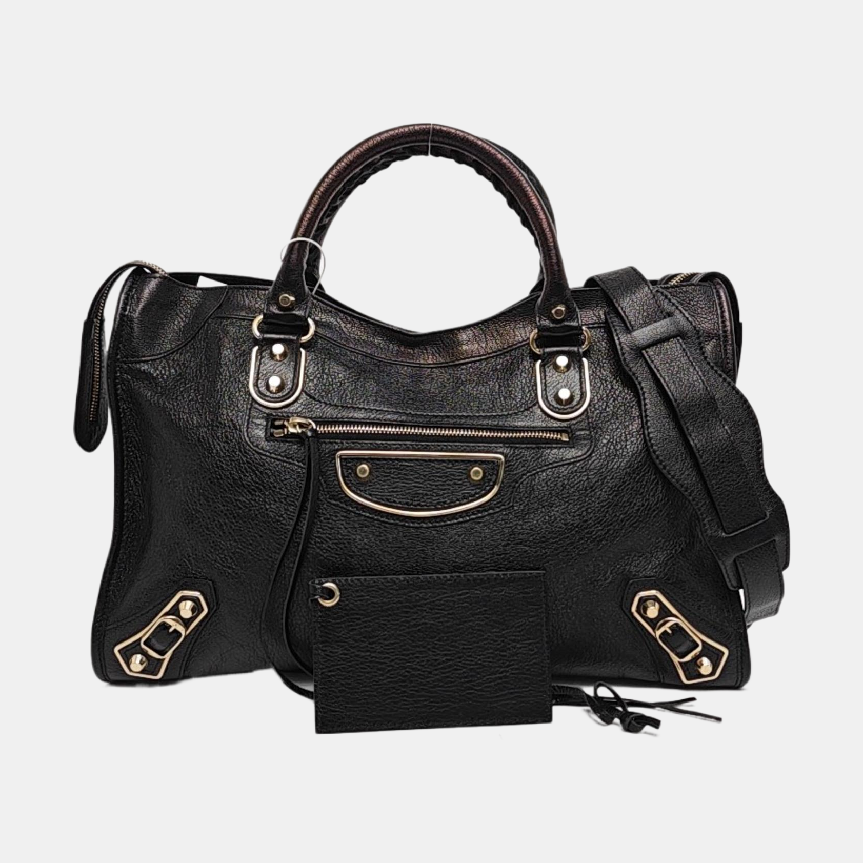 Classic Metallic Edge City Medium Lambskin Black