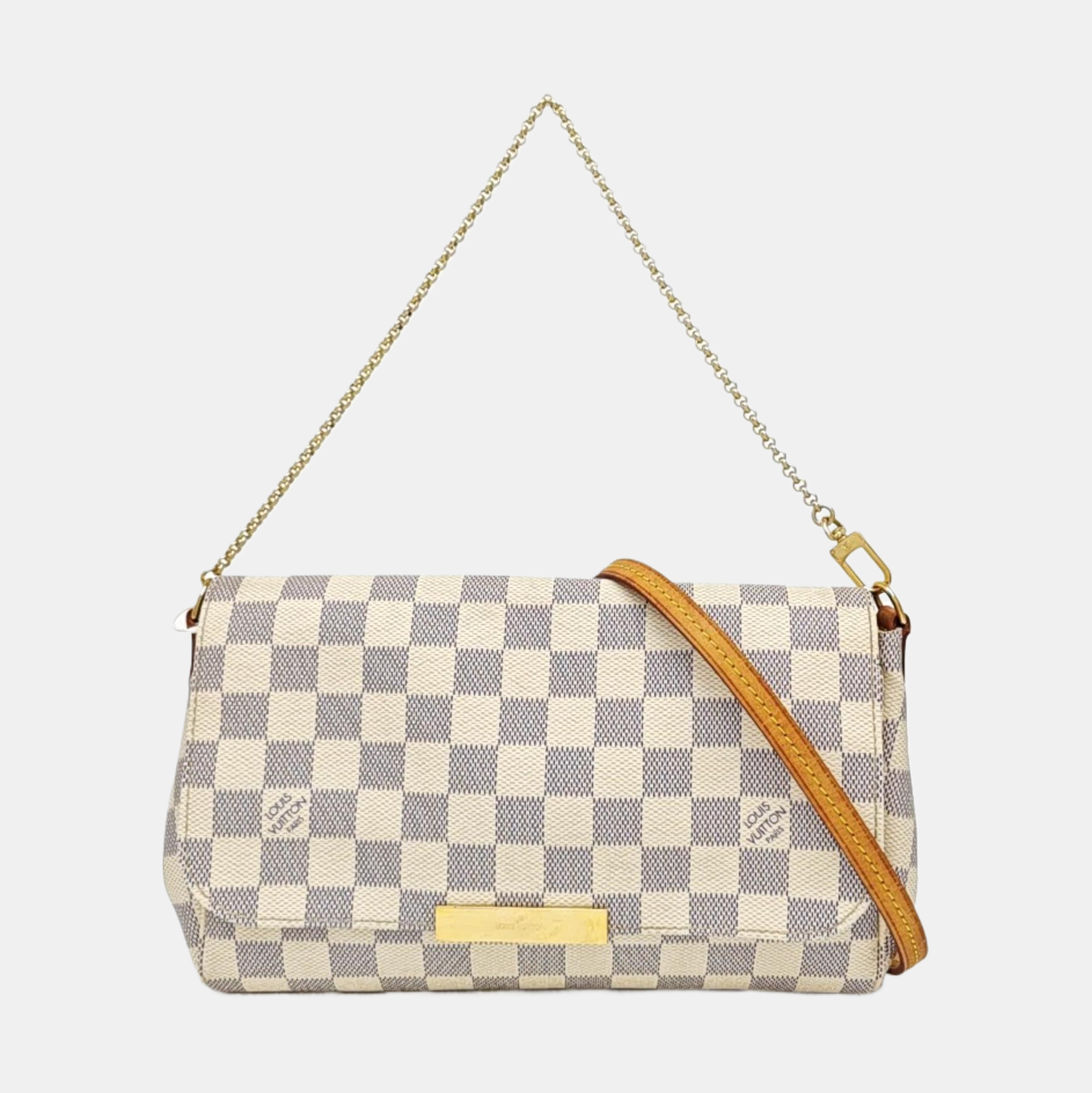 FAVORITE PM Damier Azur Coated Canvas White