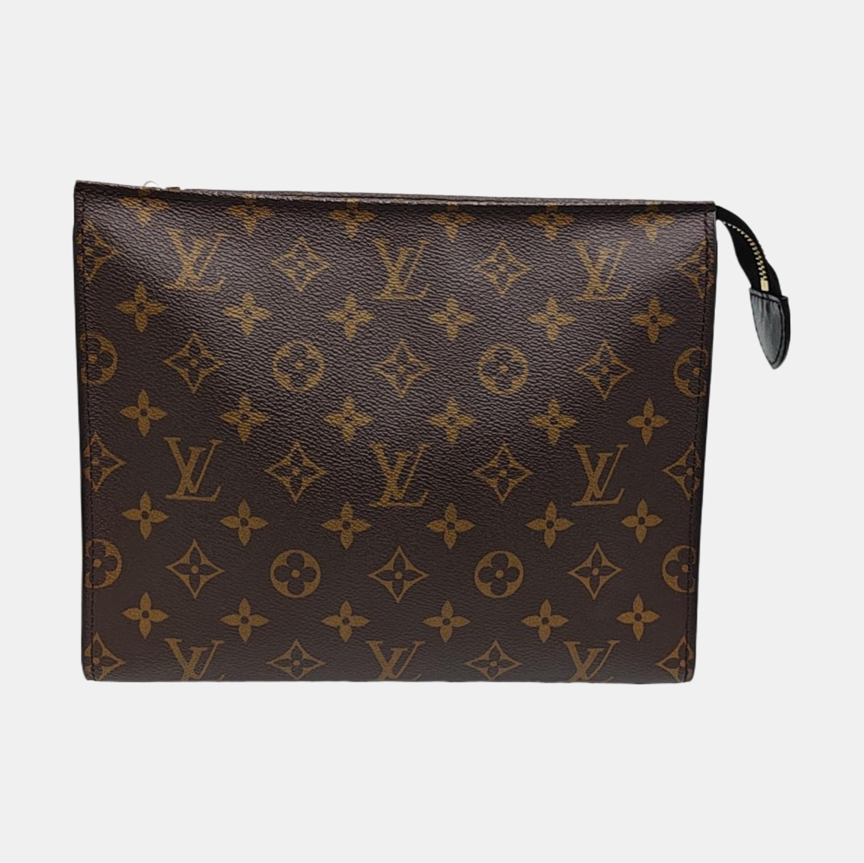 TOILET POCKET 26 Monogram Coated Canvas Brown