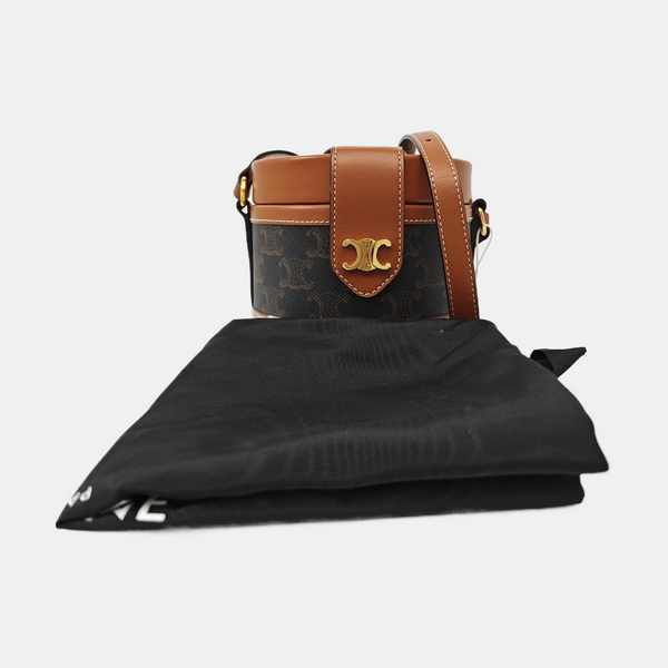 TRIOMPHE Small Coated Canvas Brown