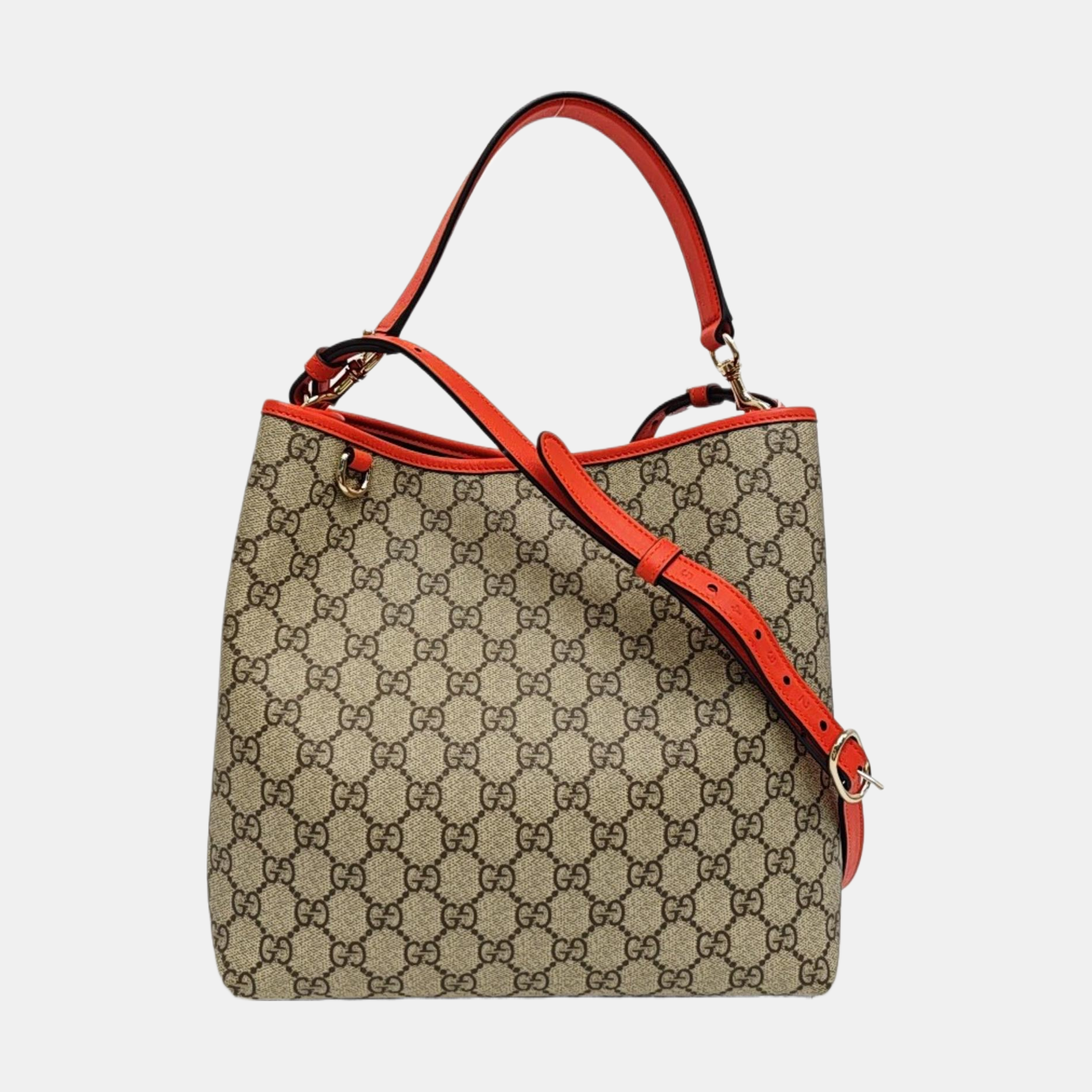 GG Emblem Medium Monogram Coated Canvas Beige