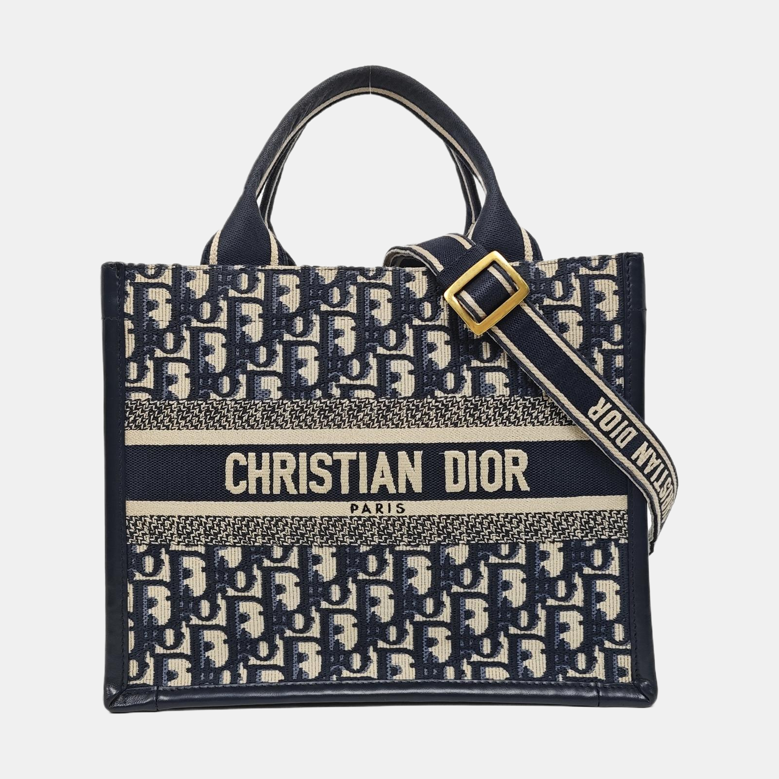Book Tote Small Oblique Canvas Blue