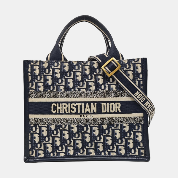 Book Tote Small Oblique Canvas Blue