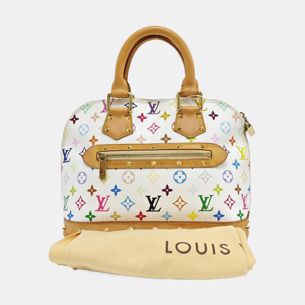 LV × TM Alma Pequeño Lona Monogram Revestida Blanca