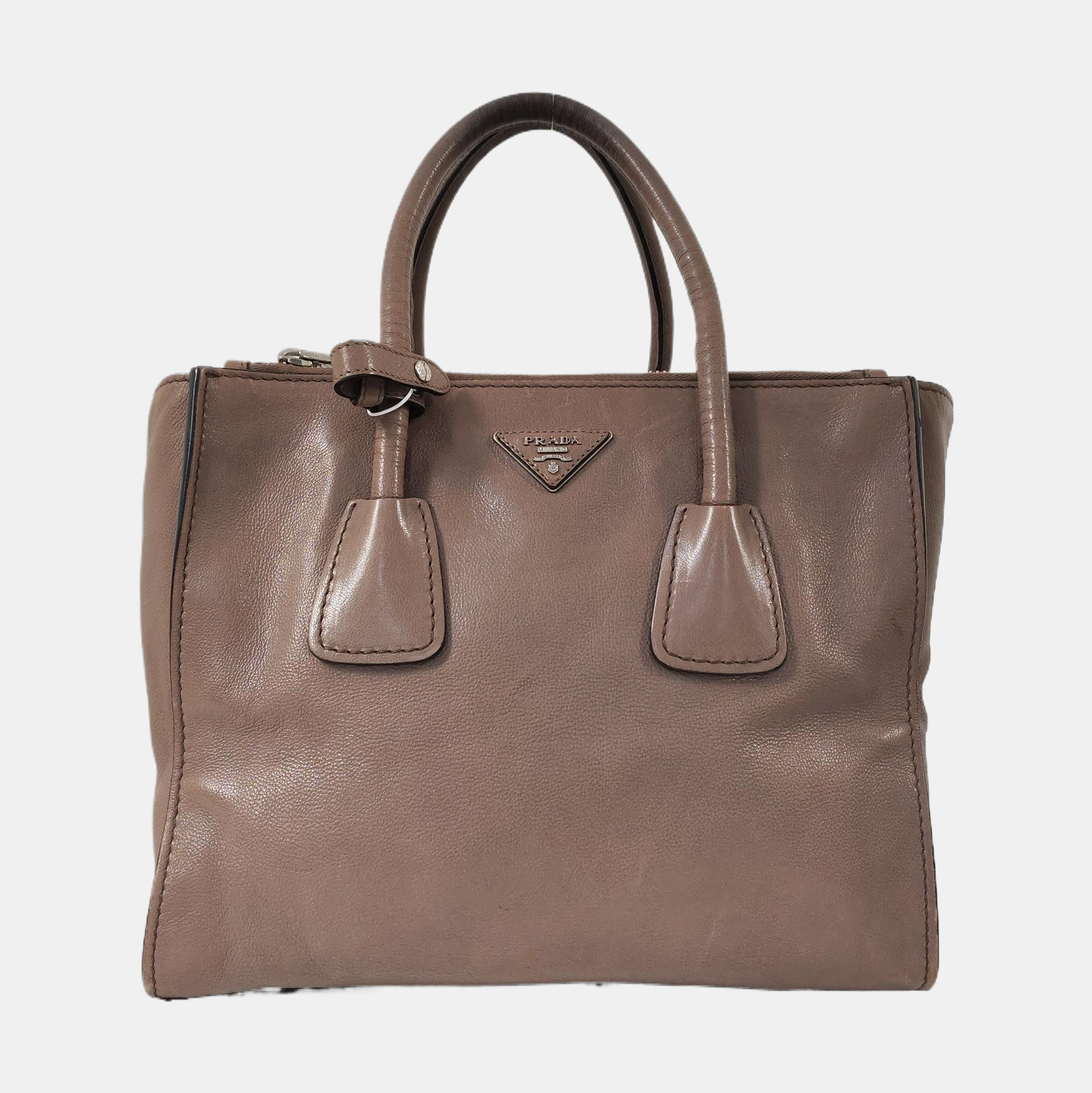 Authenticated pre-owned  Galleria Small Calfskin Gray - Tote Bag at Looply