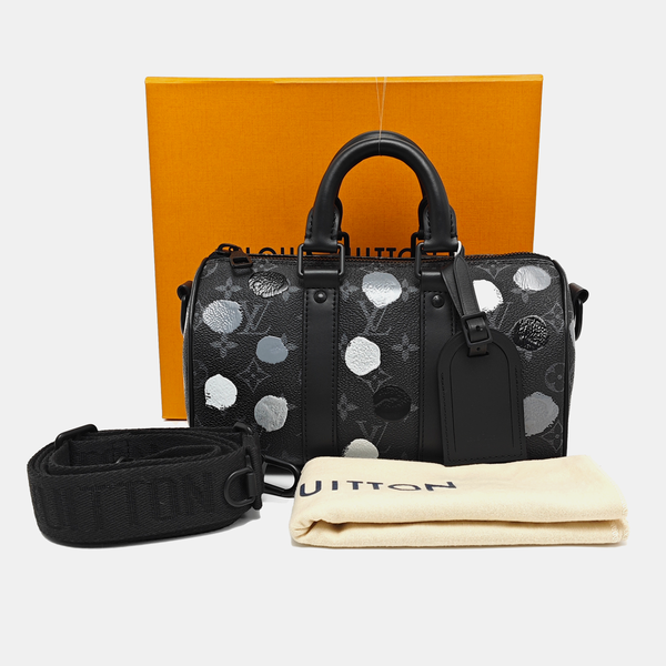 KEEPALL Monogram Coated Canvas Black