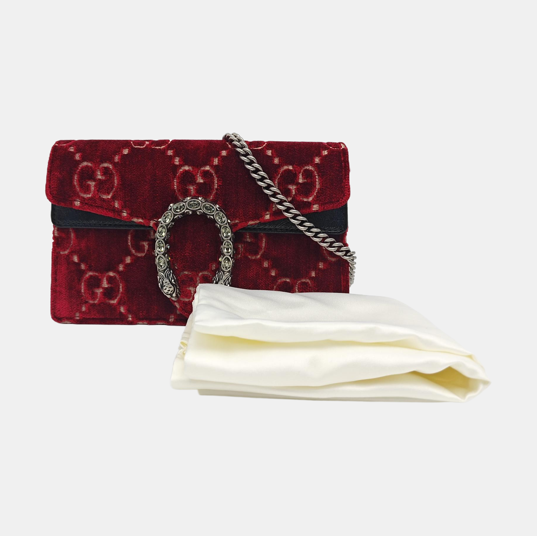 Dionysus Super Mini Monogram Velvet Red